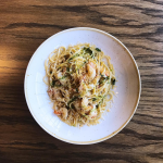 Italian restaurant Gemelli offers the classic Aglio e Olio with prawns
